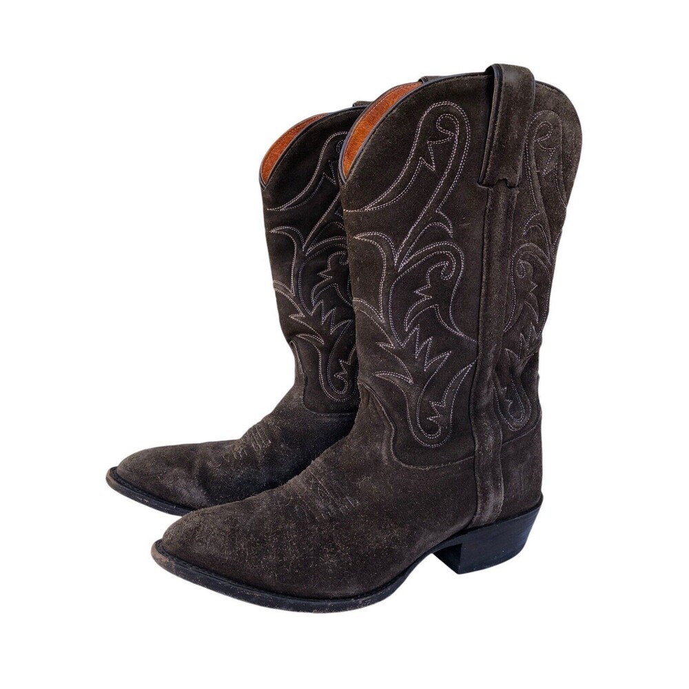 Vintage men’s Frye boots Brown suede Pointed toe cowboy boots 8.5